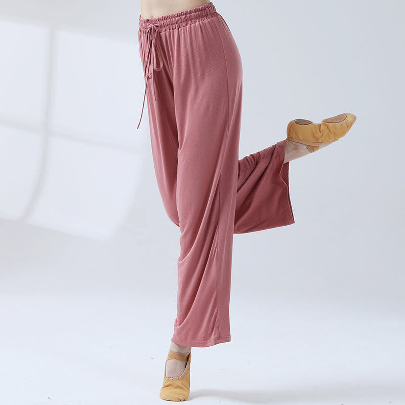 Buddha Stones Lockere Modalhose mit Kordelzug und weitem Bein für Yoga und Tanz - Blassviolettrot - US12， UK/AU16，EU44 (3XL) - image 5