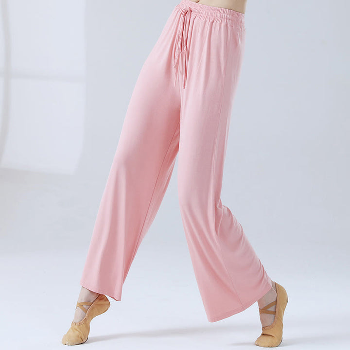 Buddha Stones Lockere Modalhose mit Kordelzug und weitem Bein für Yoga und Tanz - Rosa - US12, UK/AU16, EU44 (3XL) - image 16