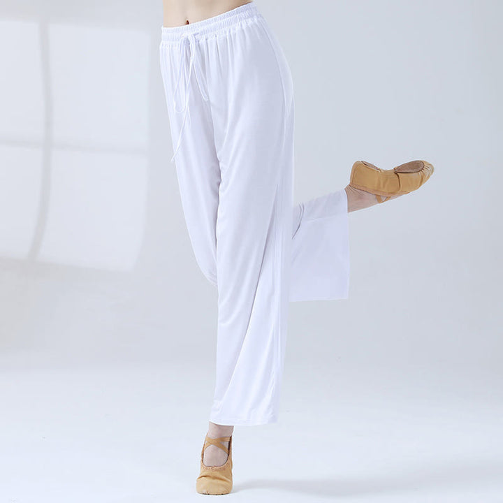 Buddha Stones Lockere Modalhose mit Kordelzug und weitem Bein für Yoga und Tanz - Weiß - US12, UK/AU16, EU44 (3XL) - image 12