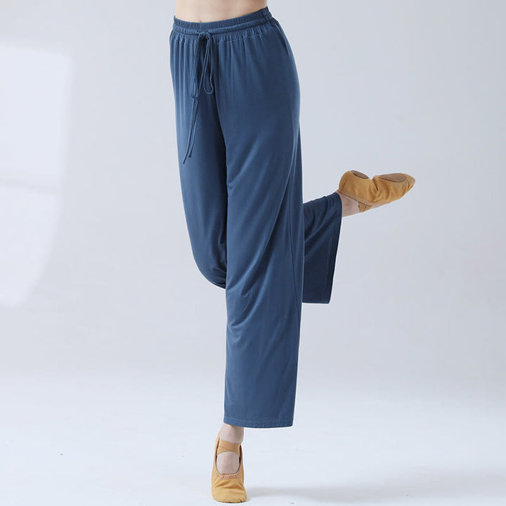 Buddha Stones Lockere Modalhose mit Kordelzug und weitem Bein für Yoga und Tanz - Königsblau - US12， UK/AU16，EU44 (3XL) - image 19