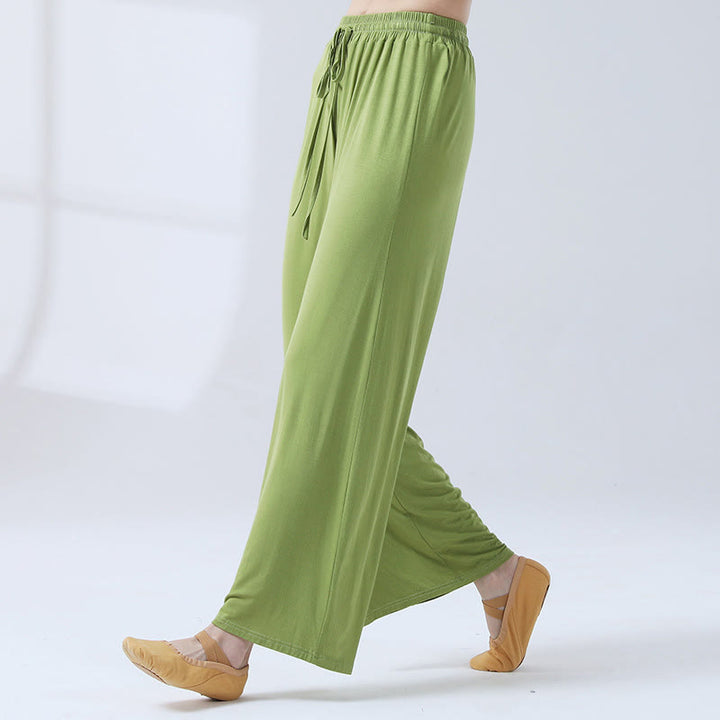 Buddha Stones Lockere Modalhose mit Kordelzug und weitem Bein für Yoga und Tanz - Grün - US12， UK/AU16，EU44 (3XL) - image 18