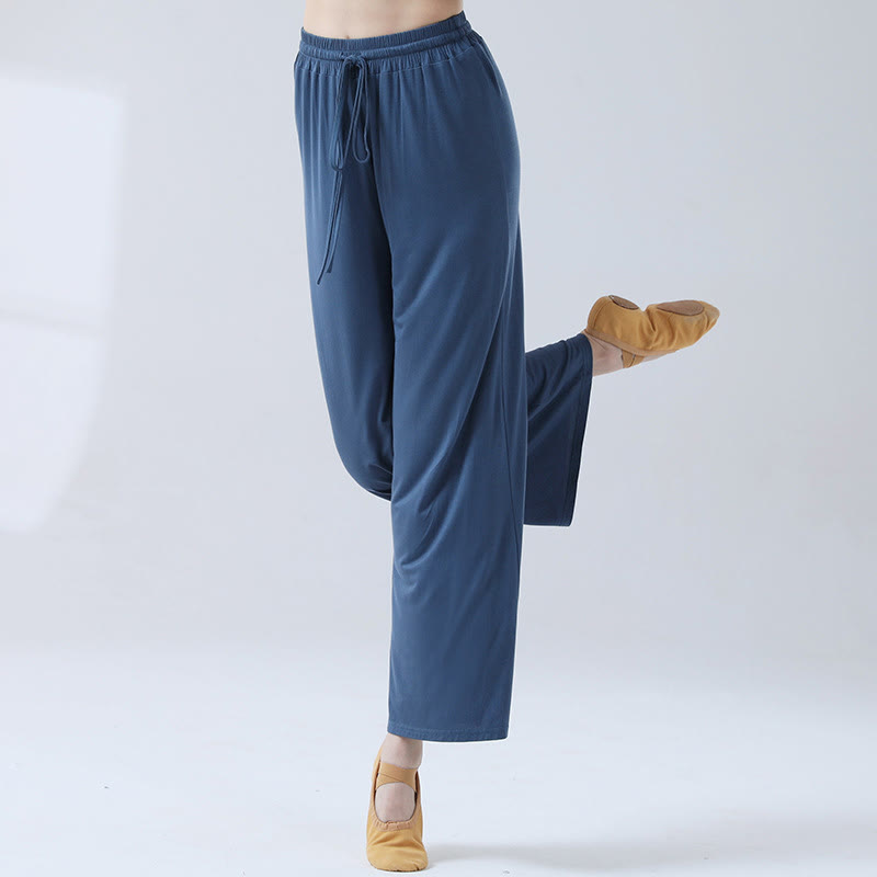 Buddha Stones Lockere Modalhose mit Kordelzug und weitem Bein für Yoga und Tanz - Königsblau - US12, UK/AU16, EU44 (3XL) - image 18