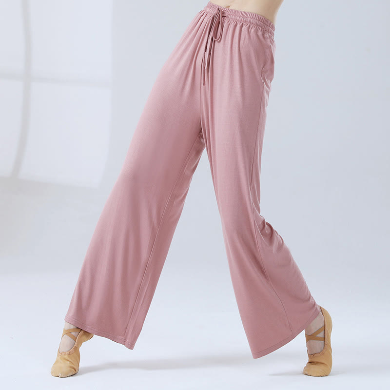 Buddha Stones Lockere Modalhose mit Kordelzug und weitem Bein für Yoga und Tanz - Korallenrosa - US12， UK/AU16，EU44 (3XL) - image 24