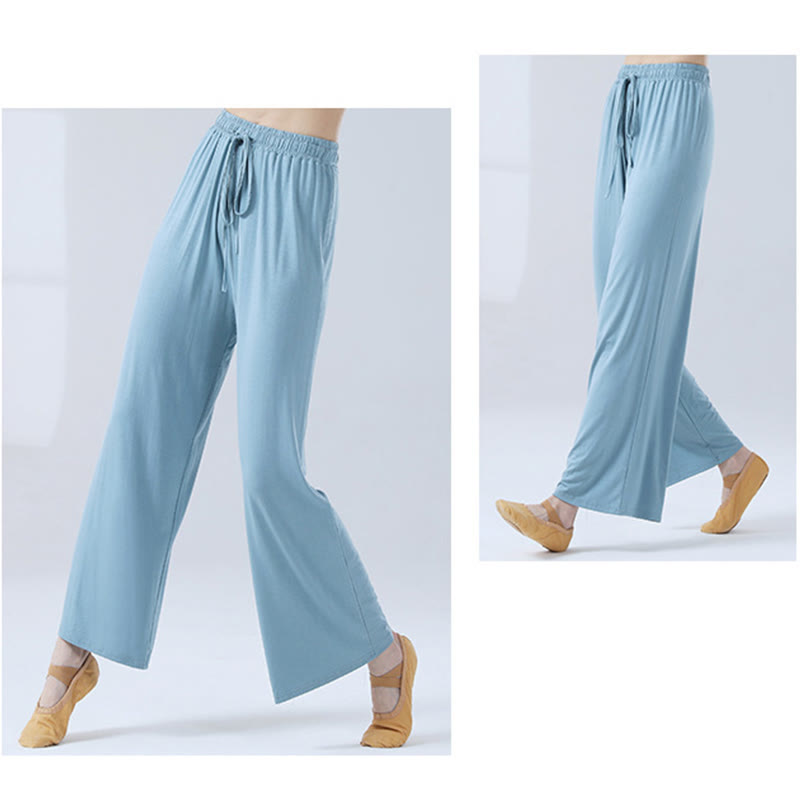 Buddha Stones Lockere Modalhose mit Kordelzug und weitem Bein für Yoga und Tanz - image 6