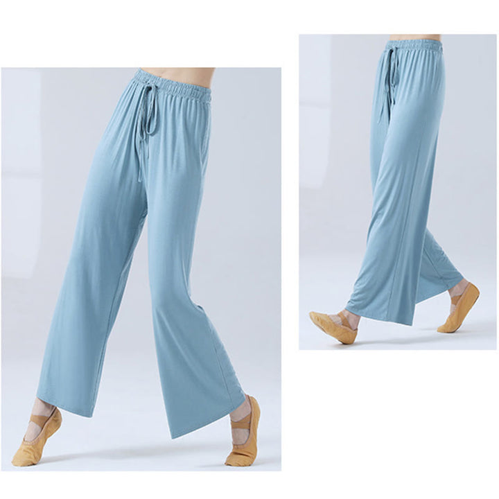 Buddha Stones Lockere Modalhose mit Kordelzug und weitem Bein für Yoga und Tanz - image 7