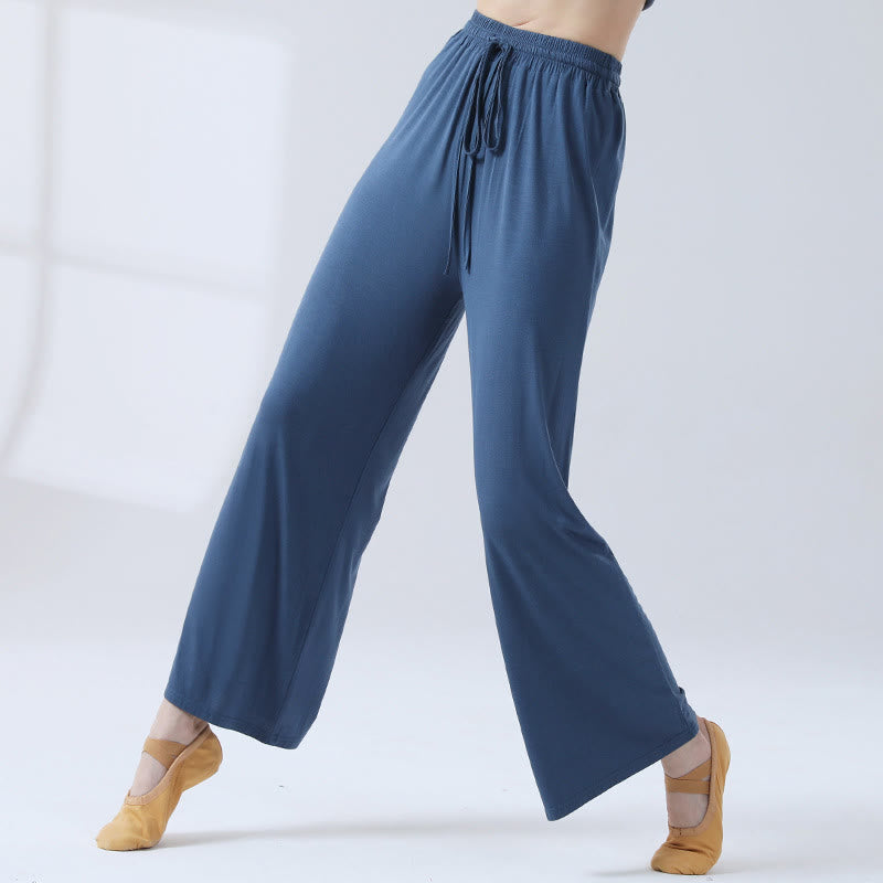 Buddha Stones Lockere Modalhose mit Kordelzug und weitem Bein für Yoga und Tanz - image 19