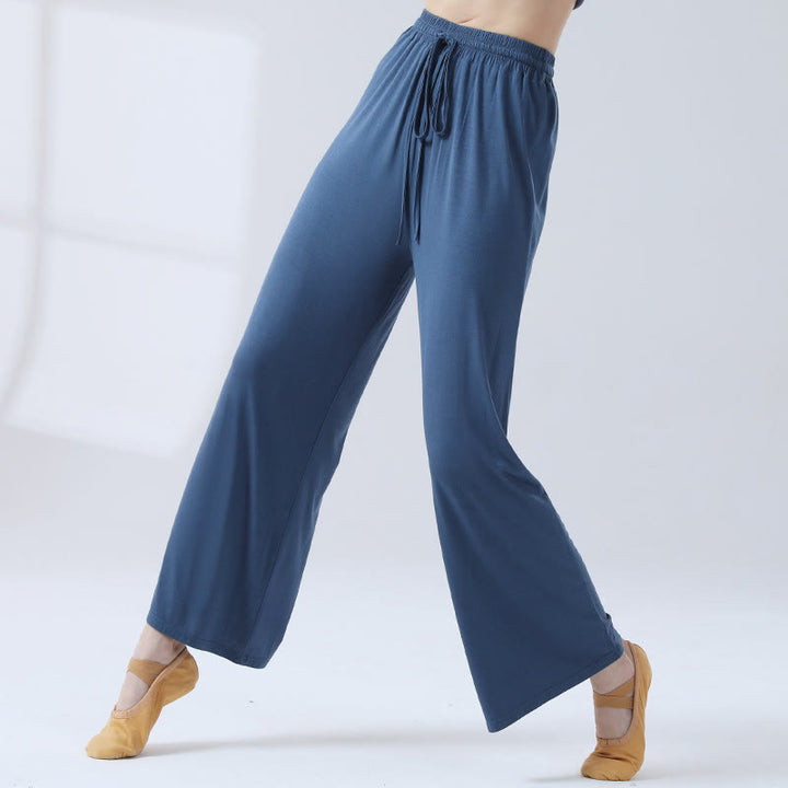 Buddha Stones Lockere Modalhose mit Kordelzug und weitem Bein für Yoga und Tanz - image 19