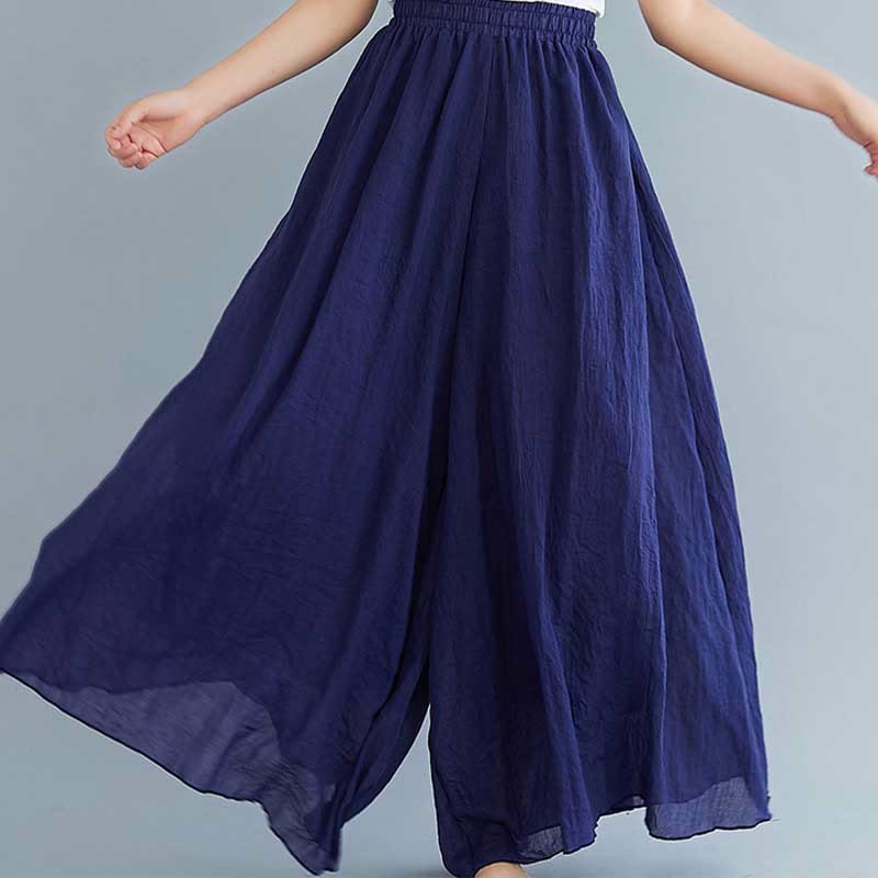 Buddha Stones Damen-Hose, lässig, lockere Hose aus Baumwollleinen, weites Bein für Yoga und Tanz - image 43