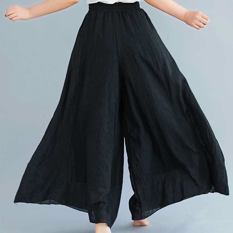 Buddha Stones Damen-Hose, lässig, lockere Hose aus Baumwollleinen, weites Bein für Yoga und Tanz - image 11