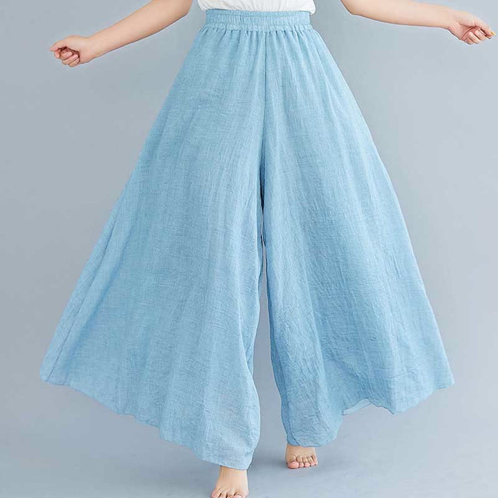 Buddha Stones Damen-Hose, lässig, lockere Hose aus Baumwollleinen, weites Bein für Yoga und Tanz - image 34