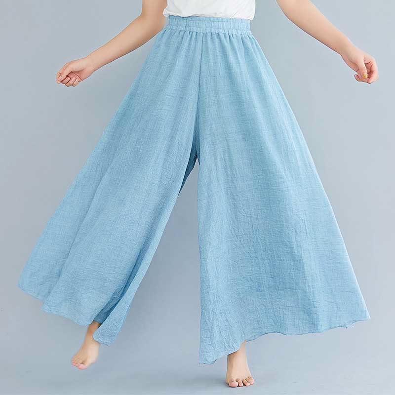 Buddha Stones Damen-Hose, lässig, lockere Hose aus Baumwollleinen, weites Bein für Yoga und Tanz - image 35