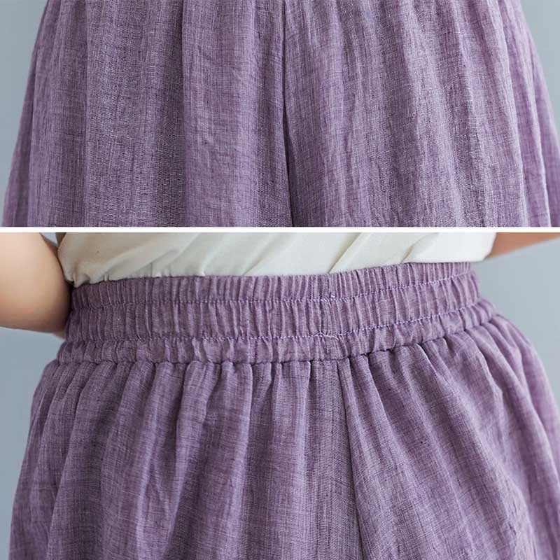 Buddha Stones Damen-Hose, lässig, lockere Hose aus Baumwollleinen, weites Bein für Yoga und Tanz - image 25