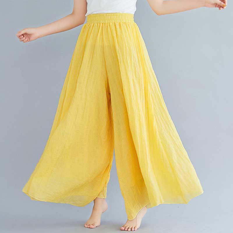 Buddha Stones Damen-Hose, lässig, lockere Hose aus Baumwollleinen, weites Bein für Yoga und Tanz - image 7