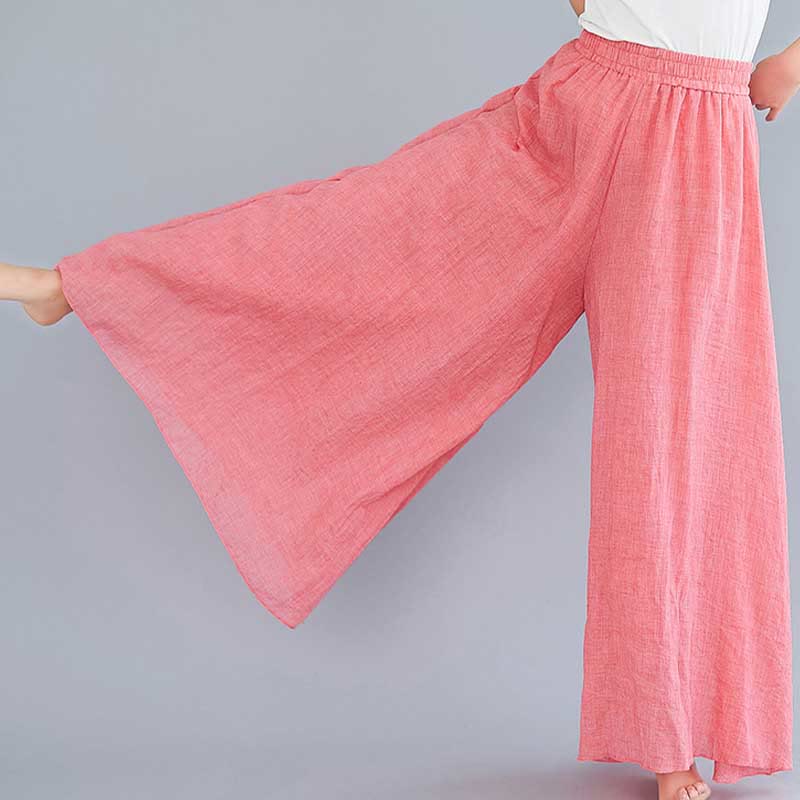 Buddha Stones Damen-Hose, lässig, lockere Hose aus Baumwollleinen, weites Bein für Yoga und Tanz - image 19