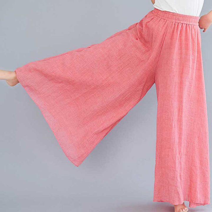Buddha Stones Damen-Hose, lässig, lockere Hose aus Baumwollleinen, weites Bein für Yoga und Tanz - image 19