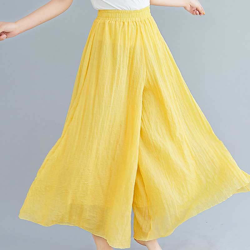 Buddha Stones Damen-Hose, lässig, lockere Hose aus Baumwollleinen, weites Bein für Yoga und Tanz - image 8