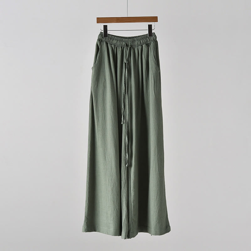 Buddha Stones – Lockere Hose aus Baumwollleinen mit Kordelzug und weitem Bein und Taschen - image 18