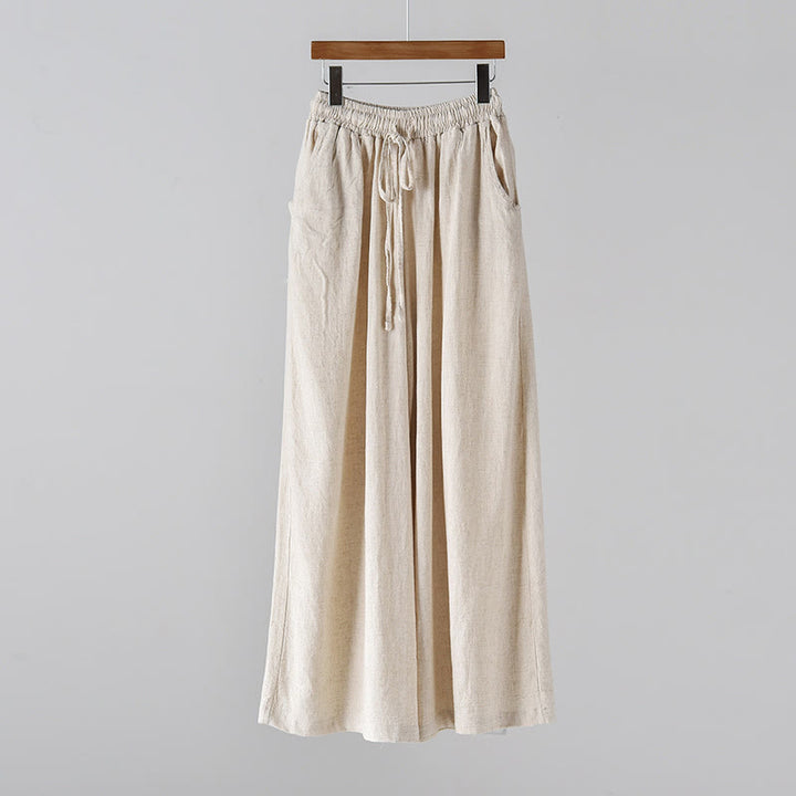Buddha Stones – Lockere Hose aus Baumwollleinen mit Kordelzug und weitem Bein und Taschen - image 7