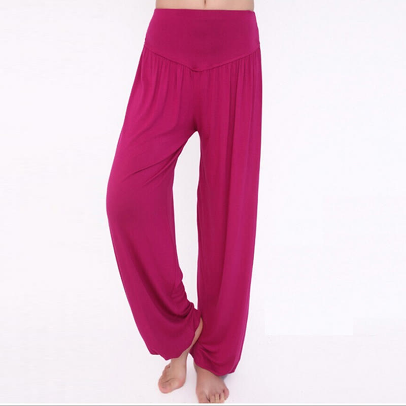 Buddha Stones Yoga- und Tanzhose, einfarbig, lange Haremshose - Mittelviolettrot - US14, UK/AU18, EU46 (3XL) - image 51