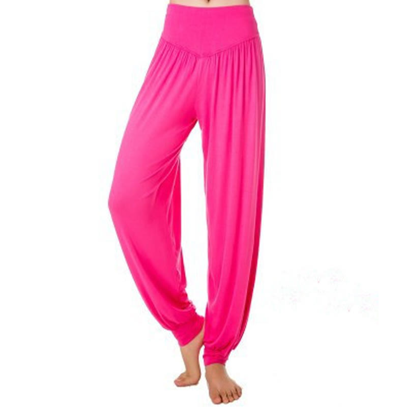 Buddha Stones Yoga- und Tanzhose, einfarbig, lange Haremshose - Rosenrot - US14, UK/AU18, EU46 (3XL) - image 19