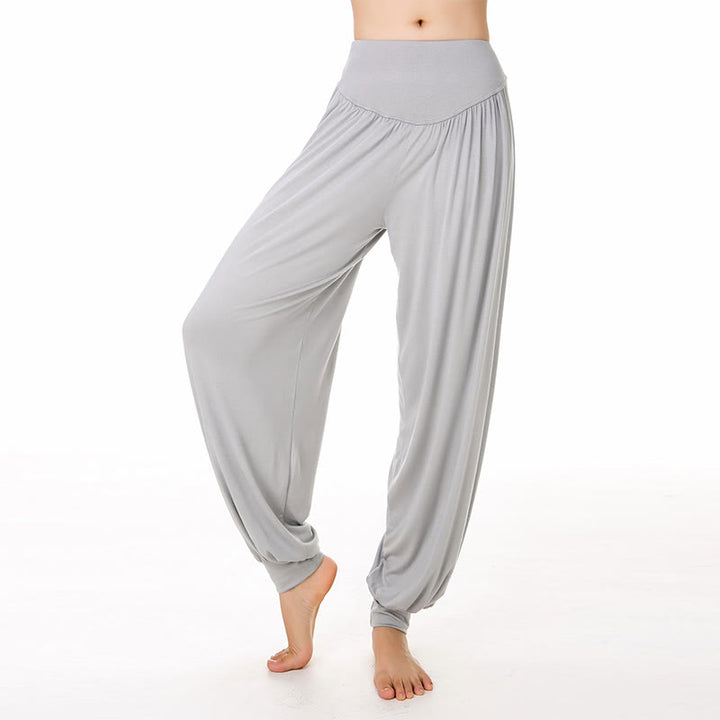Buddha Stones Einfarbige Modal Yoga Tanz Lange Haremshose - Grau - US14， UK/AU18，EU46 (3XL) - image 9