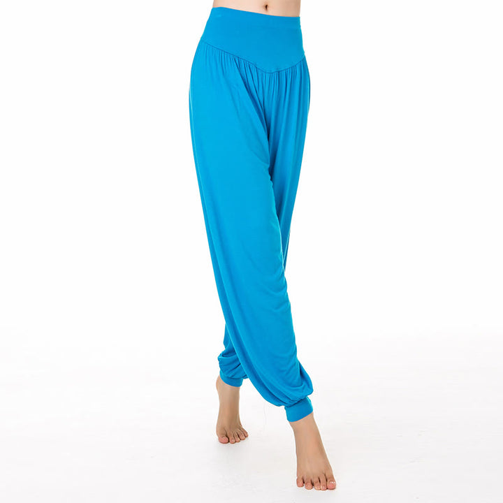 Buddha Stones Einfarbige Modal Yoga Tanz Lange Haremshose - Blau - US14， UK/AU18，EU46 (3XL) - image 42