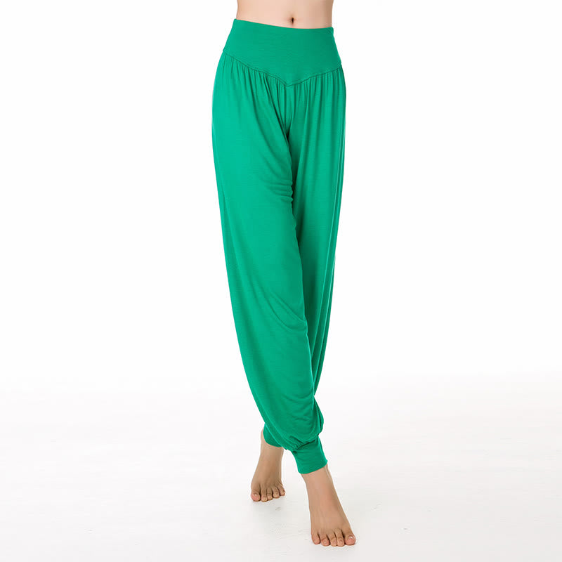 Buddha Stones Yoga- und Tanzhose, einfarbig, lange Haremshose - Grün - US14, UK/AU18, EU46 (3XL) - image 31