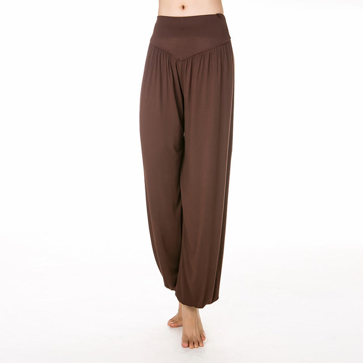 Buddha Stones Yoga- und Tanzhose, einfarbig, lange Haremshose - Braun - US14, UK/AU18, EU46 (3XL) - image 35