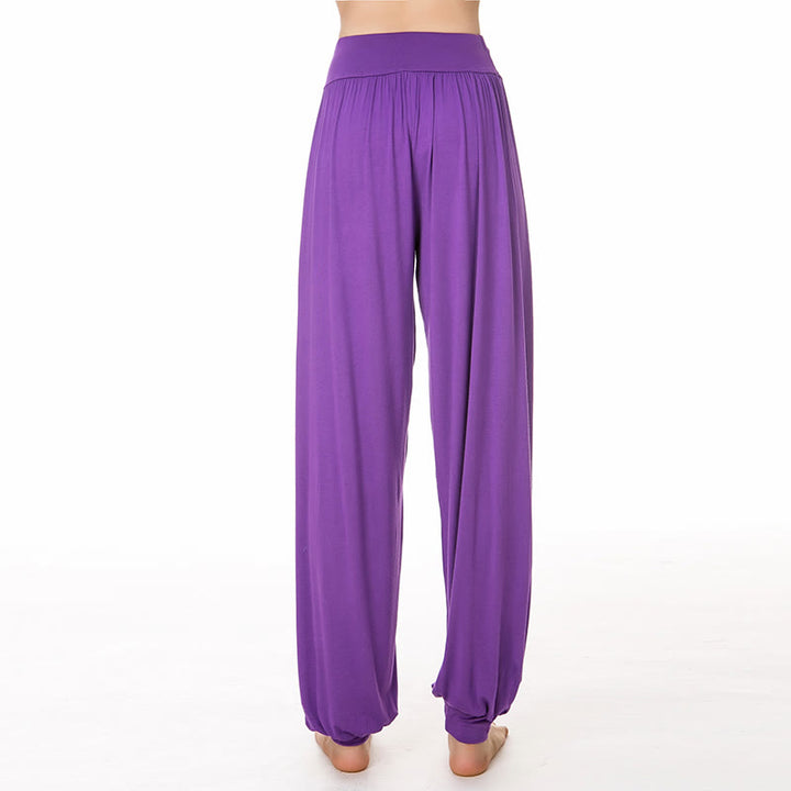 Buddha Stones Yoga- und Tanzhose, einfarbig, lange Haremshose - image 1