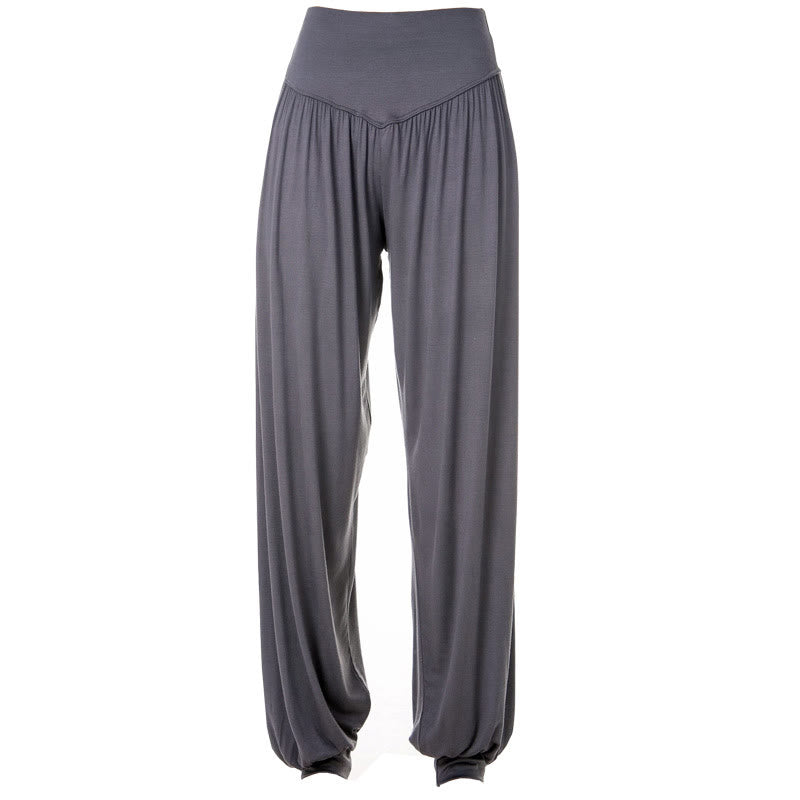 Buddha Stones Yoga- und Tanzhose, einfarbig, lange Haremshose - image 16