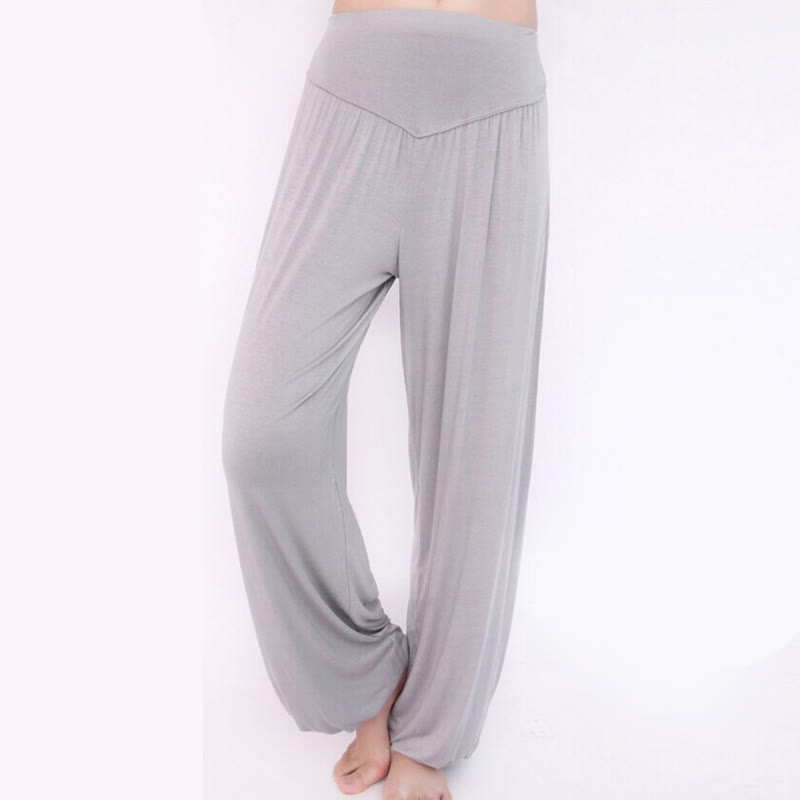 Buddha Stones Yoga- und Tanzhose, einfarbig, lange Haremshose - image 9