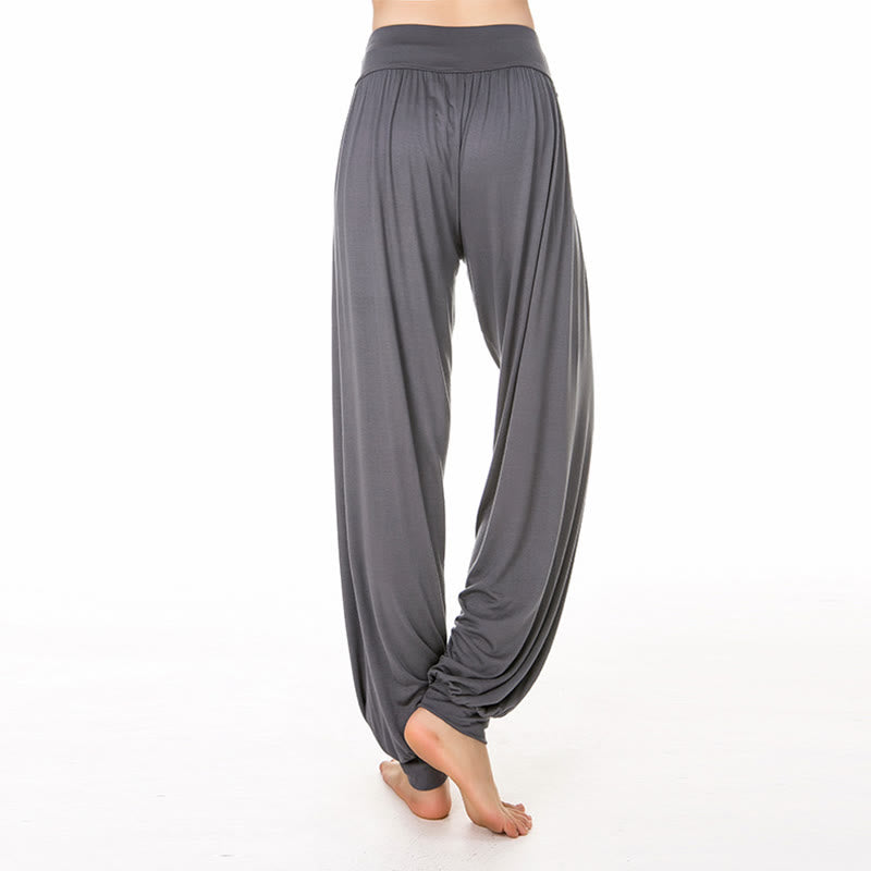 Buddha Stones Yoga- und Tanzhose, einfarbig, lange Haremshose - image 17