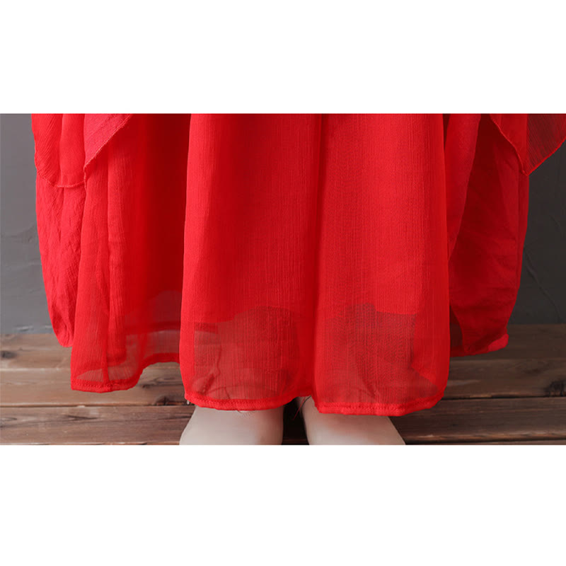 Buddha Stones V-Ausschnitt Midi-Tunika-Kleid Hose mit weitem Bein Meditation Zen Praxis Tanzkleidung - image 22