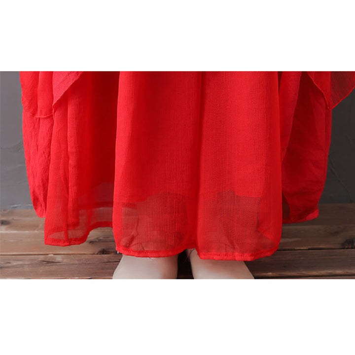Buddha Stones V-Ausschnitt Midi-Tunika-Kleid Hose mit weitem Bein Meditation Zen Praxis Tanzkleidung - image 22