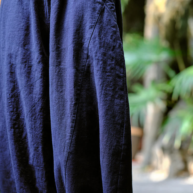 Buddha Stones Einfarbige, lockere Yoga-Haremshose mit Taschen - image 23