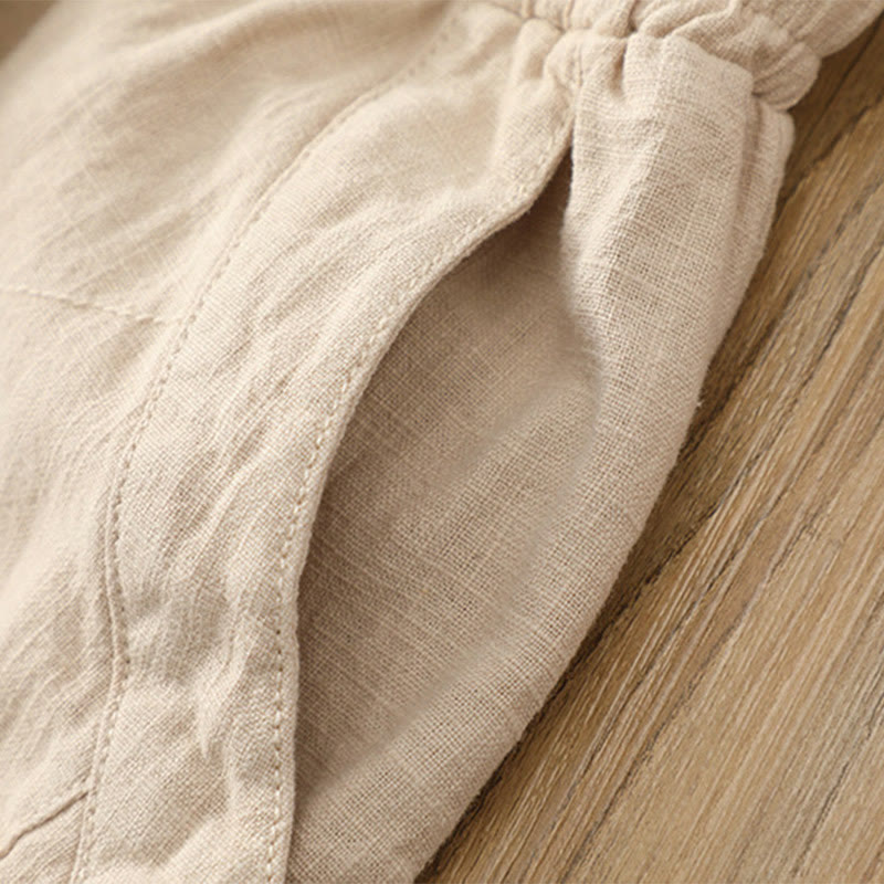 Buddha Stones Einfarbige, lockere Yoga-Haremshose mit Taschen - image 12