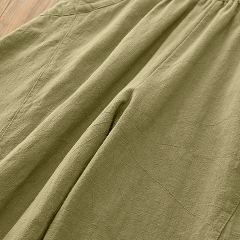 Buddha Stones Einfarbige, lockere Yoga-Haremshose mit Taschen - image 34