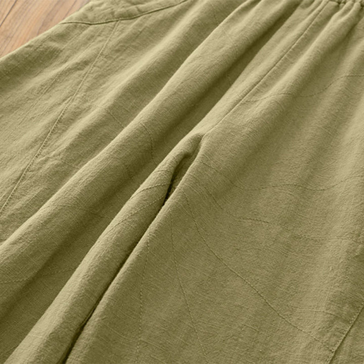 Buddha Stones Einfarbige, lockere Yoga-Haremshose mit Taschen - image 34