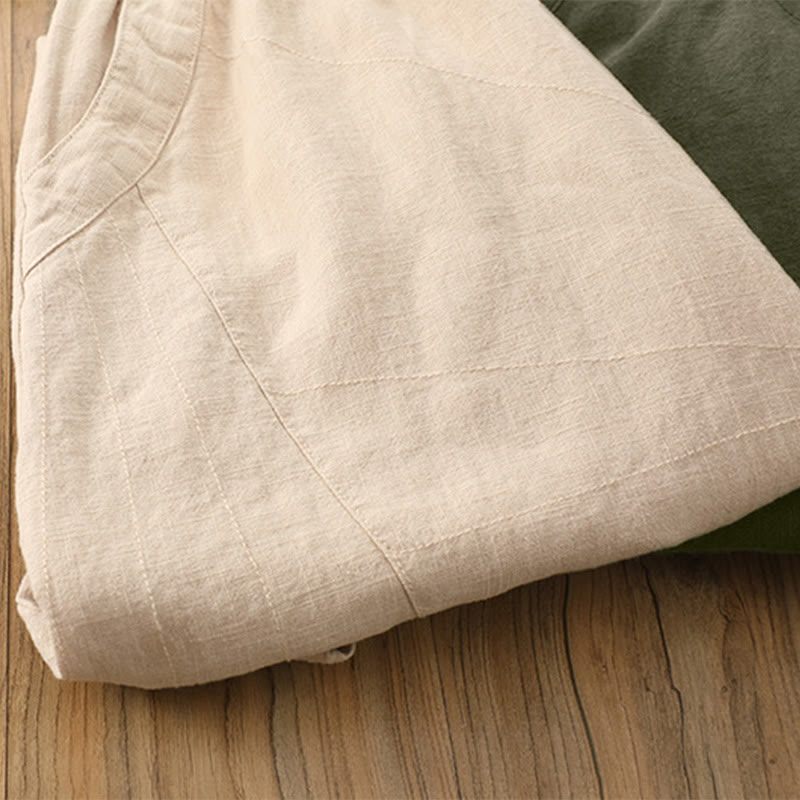 Buddha Stones Einfarbige, lockere Yoga-Haremshose mit Taschen - image 54