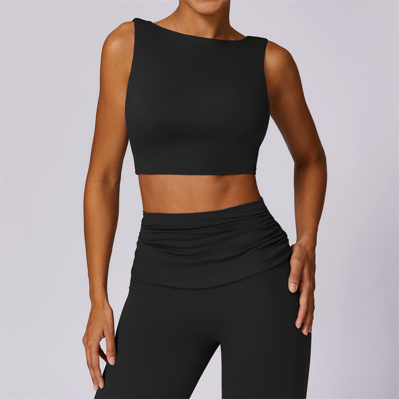 Buddha Stones Ärmelloses rückenfreies Träger-Tanktop, BH, ausgestellte Hose, Sport, Fitness, Yoga - Schwarz - Spitze - US 8-10, UK/AU 12-14, EU 40-42 (XL) - image 30