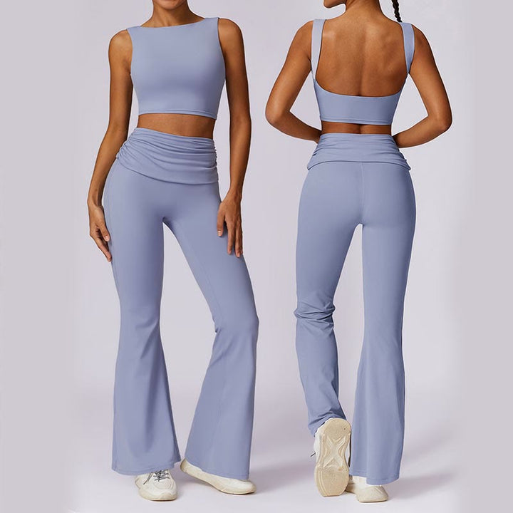 Buddha Stones Ärmelloses rückenfreies Träger-Tanktop, BH, ausgestellte Hose, Sport, Fitness, Yoga - image 0