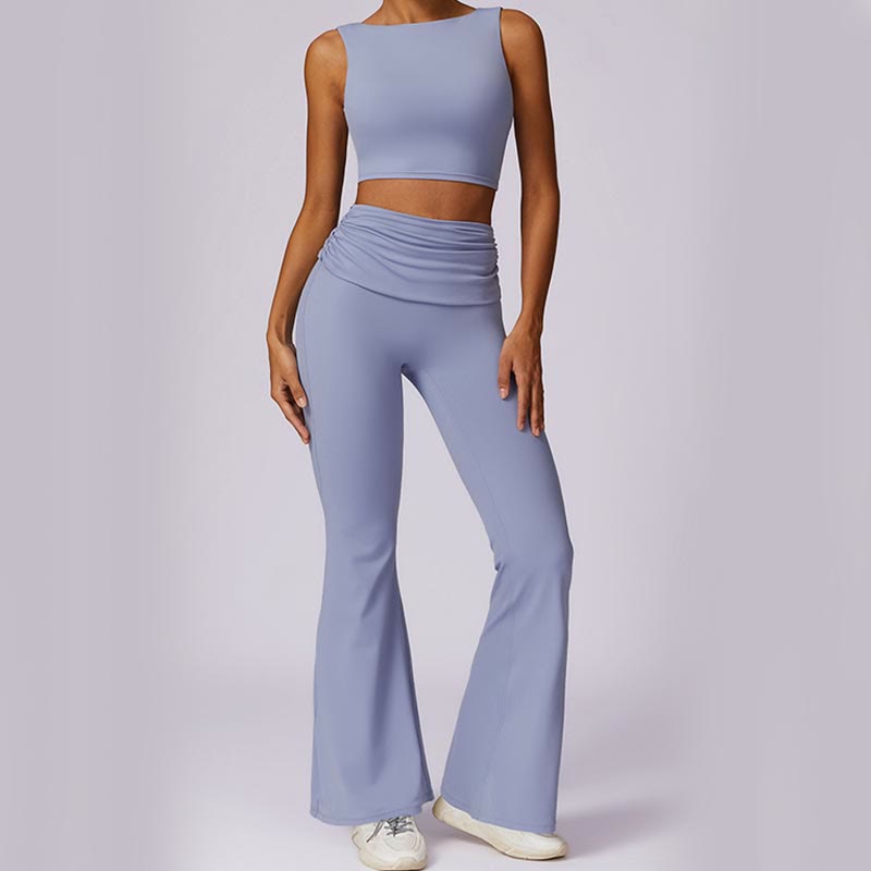 Buddha Stones Ärmelloses rückenfreies Träger-Tanktop, BH, ausgestellte Hose, Sport, Fitness, Yoga - image 22