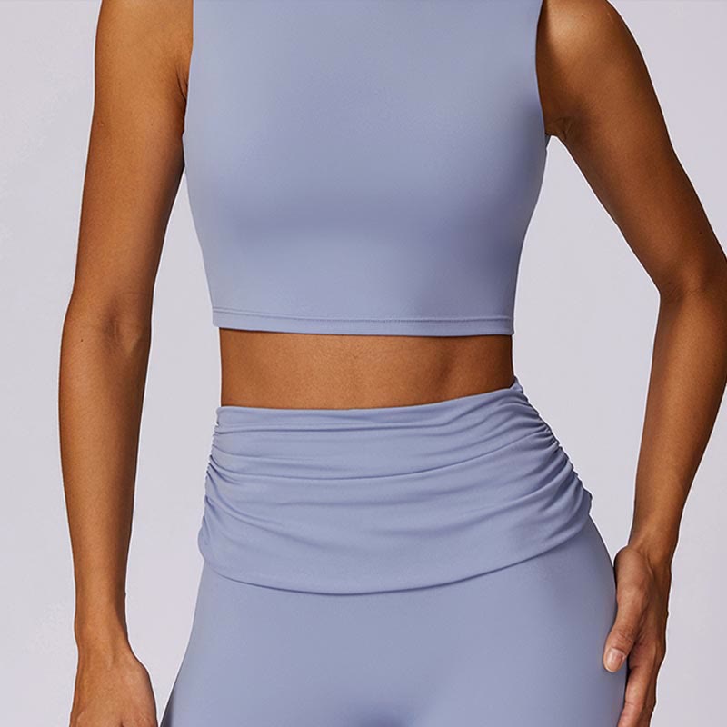 Buddha Stones Ärmelloses rückenfreies Träger-Tanktop, BH, ausgestellte Hose, Sport, Fitness, Yoga - image 3