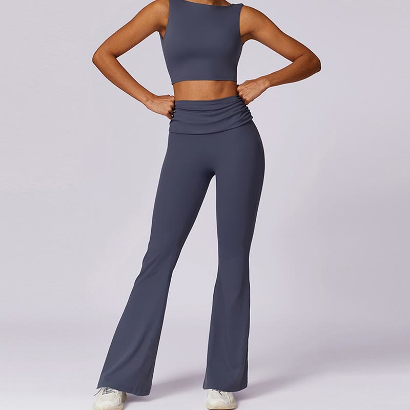 Buddha Stones Ärmelloses rückenfreies Träger-Tanktop, BH, ausgestellte Hose, Sport, Fitness, Yoga - image 52