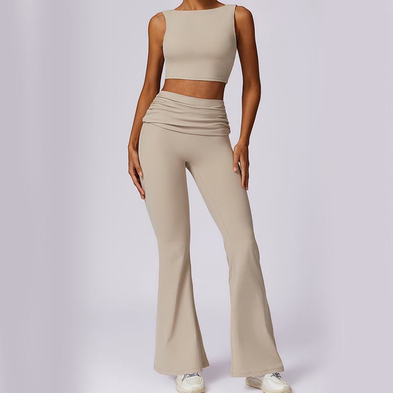 Buddha Stones Ärmelloses rückenfreies Träger-Tanktop, BH, ausgestellte Hose, Sport, Fitness, Yoga - image 62