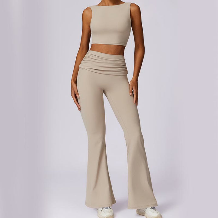 Buddha Stones Ärmelloses rückenfreies Träger-Tanktop, BH, ausgestellte Hose, Sport, Fitness, Yoga - image 62