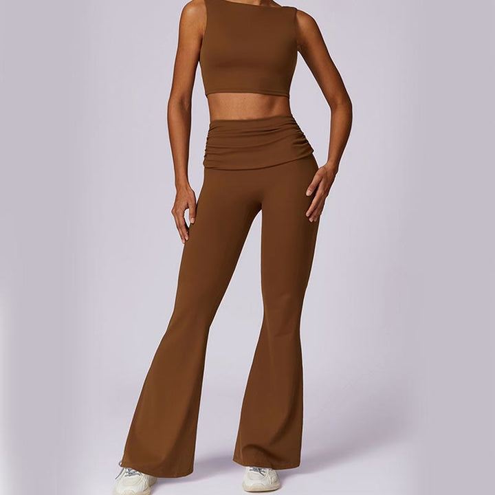 Buddha Stones Ärmelloses rückenfreies Träger-Tanktop, BH, ausgestellte Hose, Sport, Fitness, Yoga - image 74