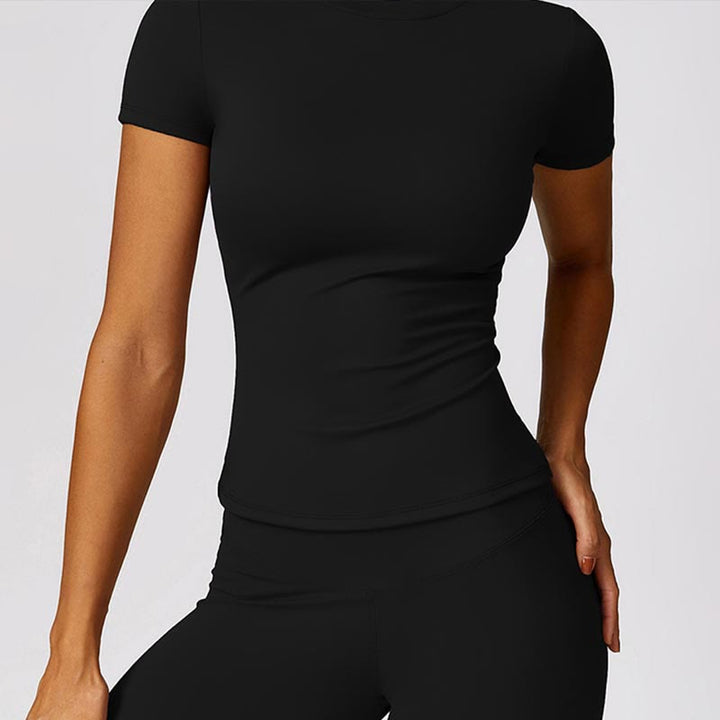 Buddha Stones Damen Kurzarm-T-Shirt, Oberteil, hohe Taille, Leggings, Hose für Sport, Yoga - image 2