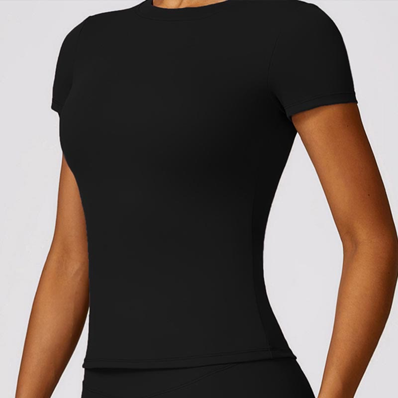 Buddha Stones Damen Kurzarm-T-Shirt, Oberteil, hohe Taille, Leggings, Hose für Sport, Yoga - image 3