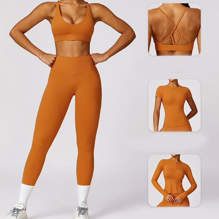 Buddha Stones Damen Kurzarm-T-Shirt, Oberteil, hohe Taille, Leggings, Hose für Sport, Yoga - image 27